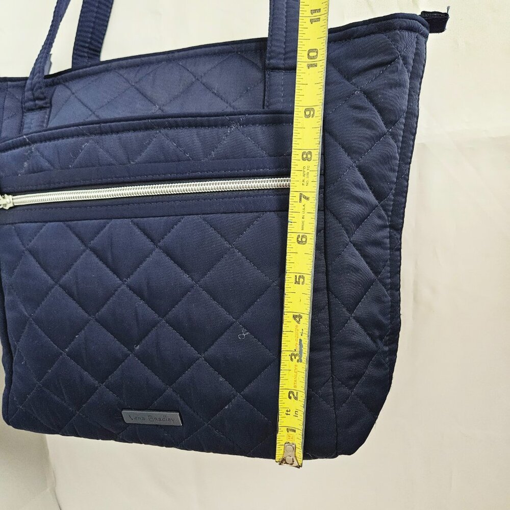 Vera Bradley Tote Bag Small w/ Zippers Performance Twill Classic Navy - Picture 11 of 14
